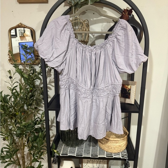 torrid Tops - Torrid Light Purple Gathered Blouse plus size 2x